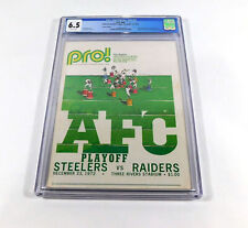 1972 Steelers-Raiders AFL Playoff Program Immaculate Reception 12-23-72 CGC 6.5