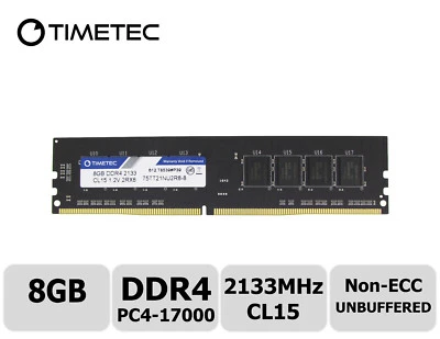 Timetec 8GB DDR4 2133MHz PC4-17000 Non-ECC 1.2V 1Rx8 UDIMM Desktop Memory RAM - Image 1 of 4