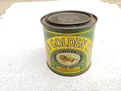 1950s Vintage Scarce Lyles Golden Syrup Dieu Et Mon Droit Litho Tin Box TB40 - Image 1 of 4