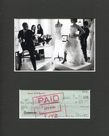 Oscar De La Renta Designer Signed Autograph Photo Displ Sarah Jessica Parker PSA Cover
