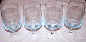 4 Vintage Sasaki Azure Blue Wine Stems - Picture 1 of 2
