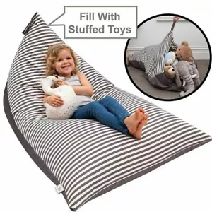 2in1 Stuffed Toys Storage Bag Lounge Chair Folding Kid Seat Large Cushion Decor - Picture 1 of 7
