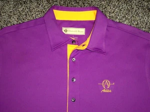 NWOT Men's DONALD ROSS Sportswear Golf Polo L PURPLE w/ADIOS Golf Logo ~ Poly - Picture 1 of 3