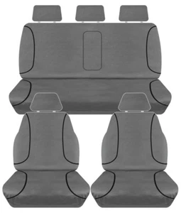 FULL CAR PACK 14oz CANVAS SEAT COVERS FOR FORD RANGER PX MKII DUAL CAB 15-ON - Picture 1 of 4