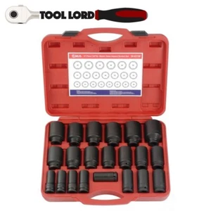 Genius Tools 21 Piece 3/4” Dr Metric Deep Impact Automotive Socket Set Di-621M - Picture 1 of 3