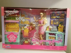 Barbie & Kelly Dolls  LET'S GROCERY SHOP 27 Piece Playset TOYS"R"US Exclusive  - Picture 1 of 12