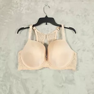 Paramour T-Shirt Bra Full Figure 40DD Underwire Racerback Contour Cups Beige - Picture 1 of 15