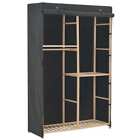 Wood Fabric Canvas Wardrobe With Hanging Rail Shelving Clothes Storage Cupboard