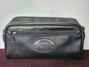 LACROSSE American Style TOILETRY BAG Travel Shaving - Black Faux Pebbled Leather - Picture 1 of 14