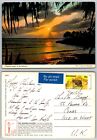 c22349 #1 Tropical Sunset in the   Bahamas John Hinde postcard 1982 stamp