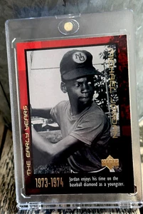 Michael Jordan Card - Refractor RARE RED FOIL 90’s INSERT BASEBALL JERSEY #23 - Picture 1 of 12