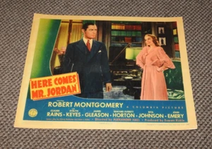 Original Lobby Card,  Movie Here comes Mr. Jordan w Robert Montgomery 1941 - Picture 1 of 7
