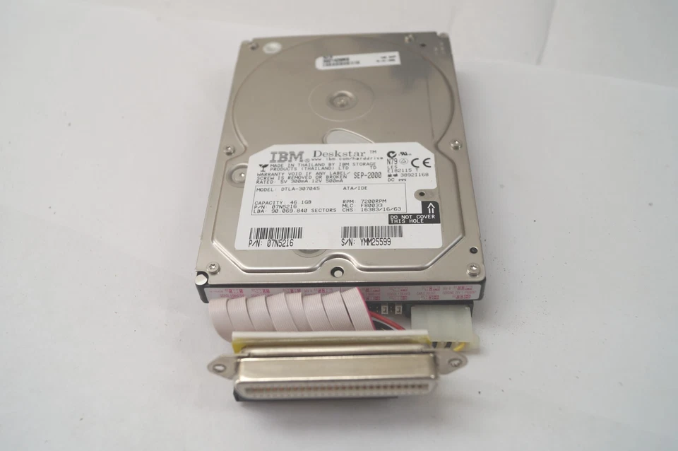 IBM DeskStar Model DTLA-307045  46.1 GB Hard Drive Part No. 07N5216 E121 - Image 1 of 4