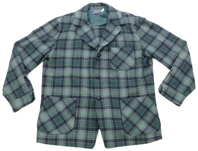 Rare Vintage PENDLETON Checkered Plaid Button Front Blazer Jacket 90s Green SZ L - Imagem 1 de 4