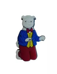 OFFICIAL RUPERT THE BEAR ALGY PUG RUBBERISED PIN BADGE - Picture 1 of 1