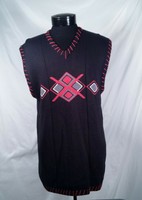 Vtg Air Jordan Sweater Vest Black Red Grey Sleeveless Men's Size Large 