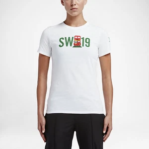 Nike Roger Federer RF SW19 Wimbledon Emoji Bus Women's Shirt 887077 100 S NWT - Picture 1 of 6