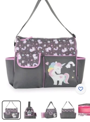 Bolsa de pañales Baby Boom Happy Unicorn - Estampado gris Foto 1 de 2