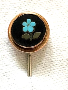 Victorian Minature Pietra Dura Forget Me Not Stickpin - Picture 1 of 6