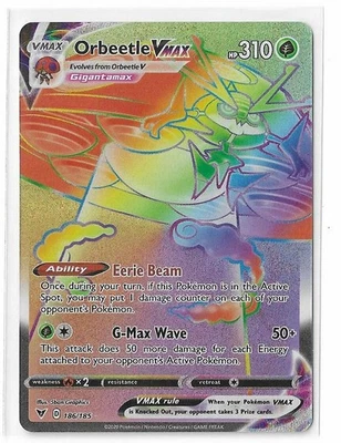 Orbeetle VMAX 186/185 Rainbow Secret Rare Pokemon Vivid Voltage NM - Image 1 of 2