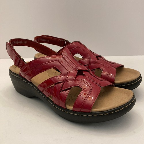 CLARKS Clark’s Collection Merliah Sandalo Donna Rosso Pelle Verniciata Casual Comfort 11 M