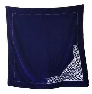 UZBEK MEN'S LIGHT WEIGHT ZARDOZI EMBROIDERED WAIST SCARF - DARK BLUE - Picture 1 of 5