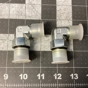 Lot or 2 PARKER P0-60 3/4" NPT x P0-60 3/4" JIC Elbow 90/deg Pipe (LBB37N) - Picture 1 of 3