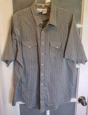 Camisa Western Frontier Para Hombres 3X Rayas Perla A Presión Rodeo Country Vaquero Hecha en EE. UU. Foto 1 de 4