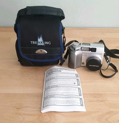 Olympus Digital Camera Camedia C-3020 Zoom 3.2MP Silver Tested Working - Image 1 of 4
