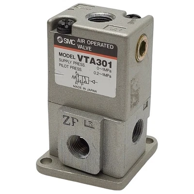 Válvula neumática SMC VTA301, 3 vías, 1/8 pulgada NPT, 0-1.0MPa, 0.2-1.0MPa Pilot Foto 1 de 4