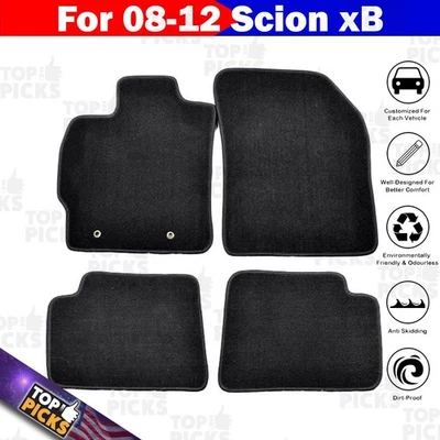 Juego completo de 4 alfombrillas alfombras negras delanteras y traseras para 08-15 Scion xB Foto 1 de 4