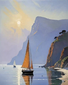 Impresionante impresión artística de velero Sunset | Arte firmado de edición limitada coleccionable - Imagen 1 de 5
