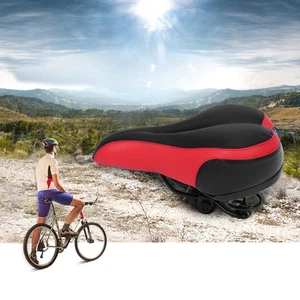 Bike Saddle Thickened Wide Bum Shock Absorb Comfortable Dual Spring Design - Picture 1 of 23