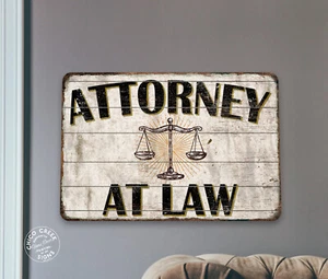 Attorney At Law Sign Lawyer Office Decor Farmhouse Rustic Legal Law 108122001060 - Picture 1 of 7