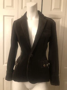 Vintage New Ralph Lauren Rugby Women 0 XS Corduroy Blazer Coat Brown One Button - Picture 1 of 10