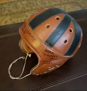 Retro Vintage Leather Replica 1940's Football Helmet with Autographs from 2010 - Picture 1 of 11