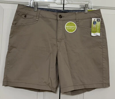 NWT Lee size 14M dk khaki flax natural fit shorts womens - Image 1 of 4