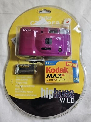 Vivitar Hip Hues Wild Automatic 35mm Film Camera LW65 Fuschia Purple  - Image 1 of 2