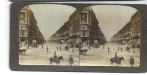 Vintage Stereo view Andrassy Strasse Budapest Hungary High Society Shopping - Picture 1 of 2