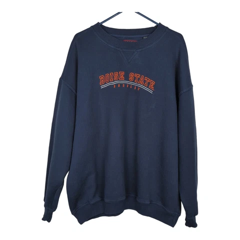 Boise State Broncos Logo Pullover Sweatshirt Men 2XL XXL Navy Blue Crable Sports Cover