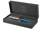 Parker 51 Premium Turquoise Chrome & Gold Trim Ballpoint Pen #2169080 New In Box