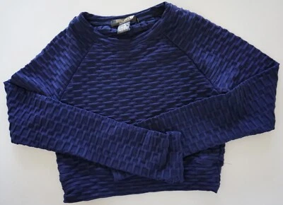 BLUE ADULT LONG SLEEVE CROPPED SHIRT ADULT M - Image 1 of 4