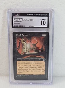 1998 MTG Death Stroke Stronghold Common CGC 10 Pop 1 ! Magic the Gathering - Picture 1 of 4
