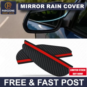 1 Pair Car Side Wing Mirror Rain Protector Cover Cap Smoke Guard Universal Fiber - Picture 1 of 8