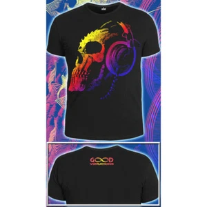 T-Shirt "Good Vibrations" mit Muster unter UV Schwarzlicht leuchtet Neon Psy - Bild 1 von 4