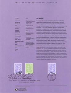 #0611 39c-63c Our Wedding #3998-4000 Souvenir Page - Picture 1 of 1
