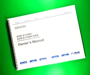 Owners Manual For Denon AVR-X1700H Network Receiver, 304 Pgs, With Clear Covers! - Picture 1 of 1