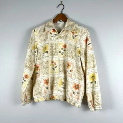 Vintage Alfred Dunner petite flower print jacket cream size M no tag - Image 1 of 4