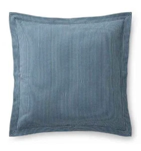 Ralph Lauren Home Striped Hanah Pillow Sham - Euro - Cream / Blue - Picture 1 of 4