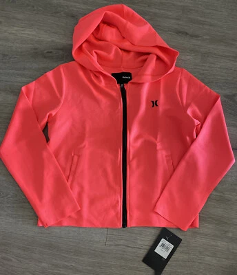 NWT Hurley Youth Girls Hyper Punch Full Zip Hoodie Jacket 481512 Sz Medium - Image 1 of 4